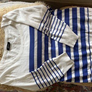 A white and Blue Striped shirt
